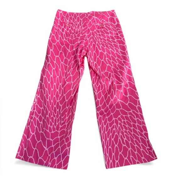 Lilly Pulitzer Size 10 Pink Rope Design Wide-Leg side zip 29” inseam - Picture 2 of 3